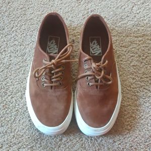VANS AUTHENTIC DECON SCOTCHGARD Brown suede with rope laces men's 6.5 women's 8